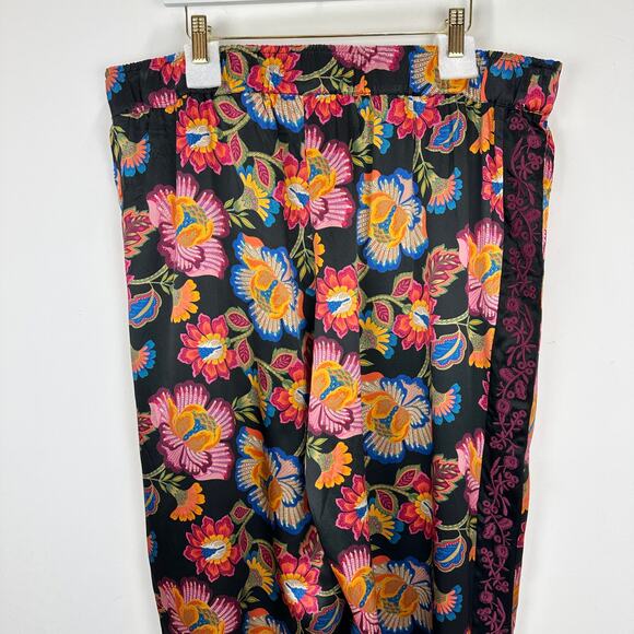 Johnny Was Sidonia Silk Lounge Pant Pull On Floral Embroidery Resort XXL NWT - Picture 15 of 15